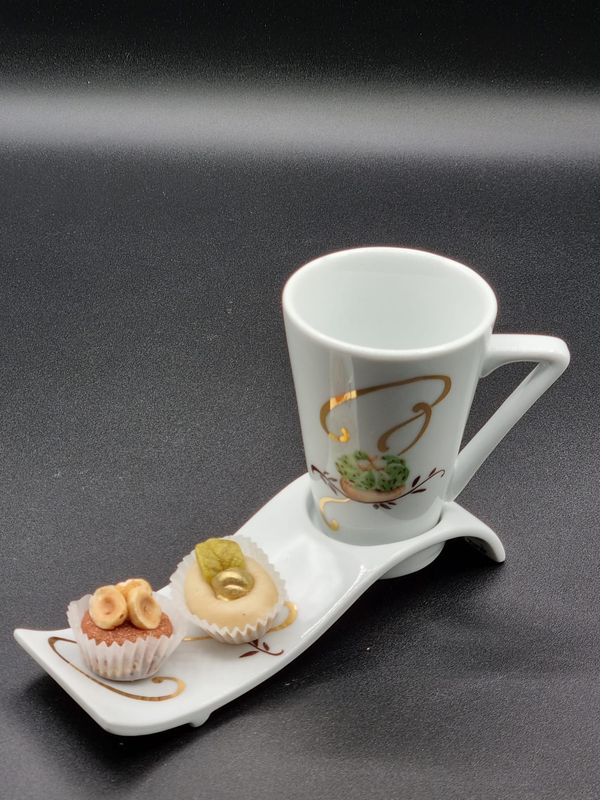 Tasse + dessous de tasse spirale