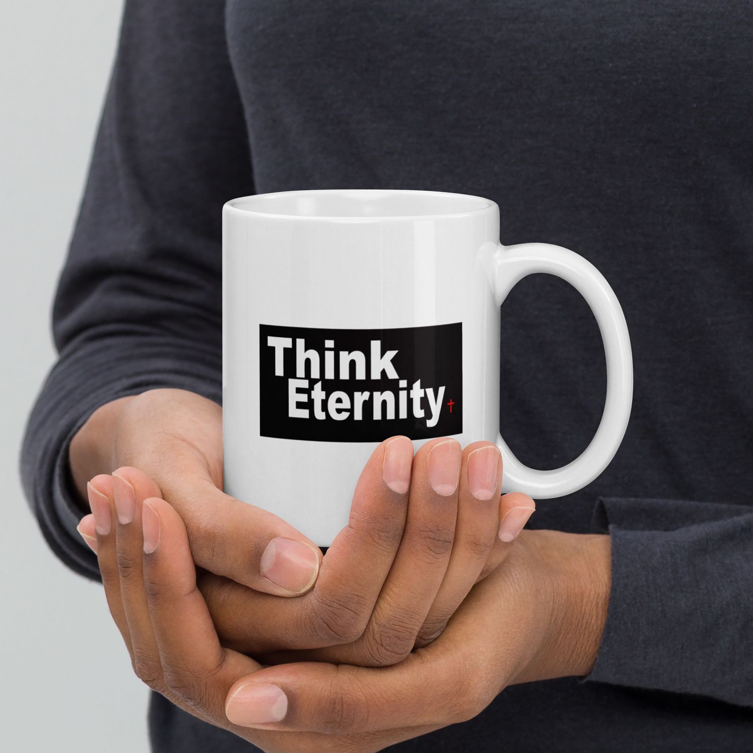 Think Eternity White glossy mug
