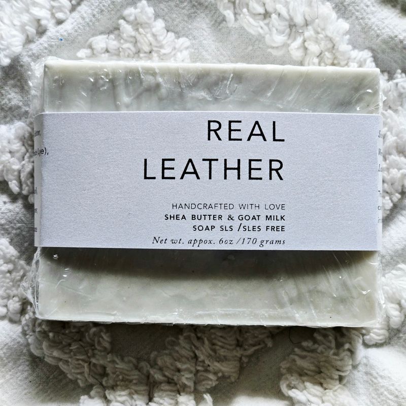 Real Leather |Shea butter/Goats milk Soap |No SLES &amp; SLS| scented