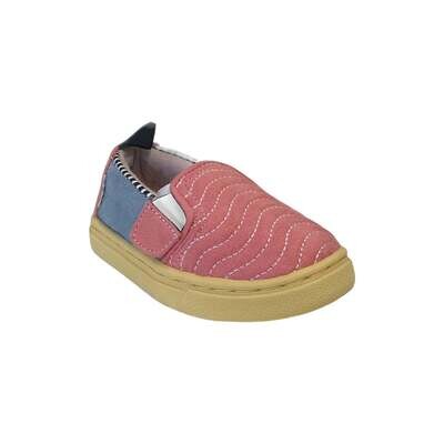 T Kids Luca Ballet Pink Wavy Quilted Microsuede Shoes