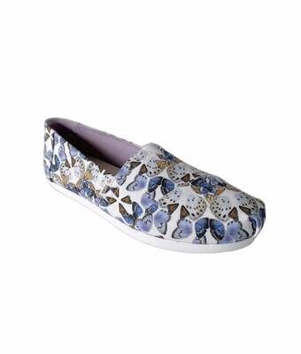 T Women&#39;s Multi Radial Butterfly Print Canvas Shoes