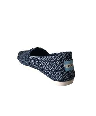 T Women&#39;s Navy Herringbone Woven Shoes