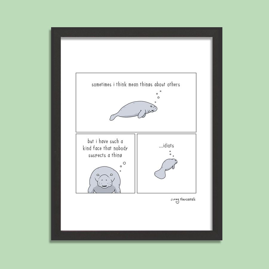 Manatee Mean Signed Print