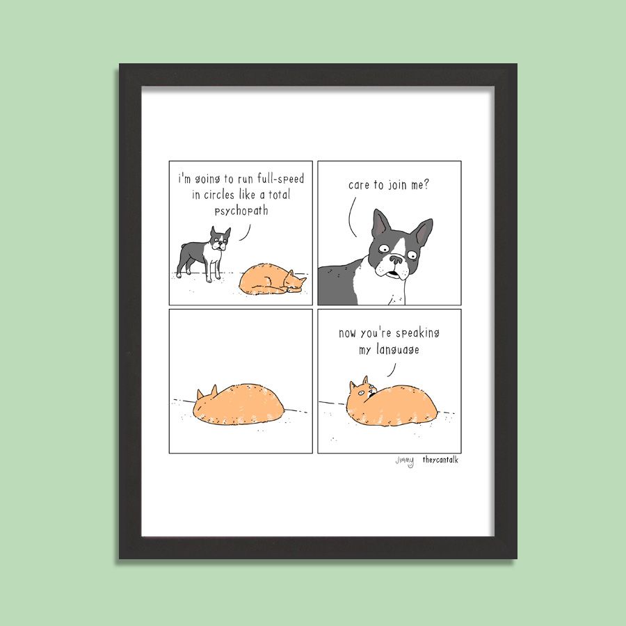 Dog Zoomies Signed Print