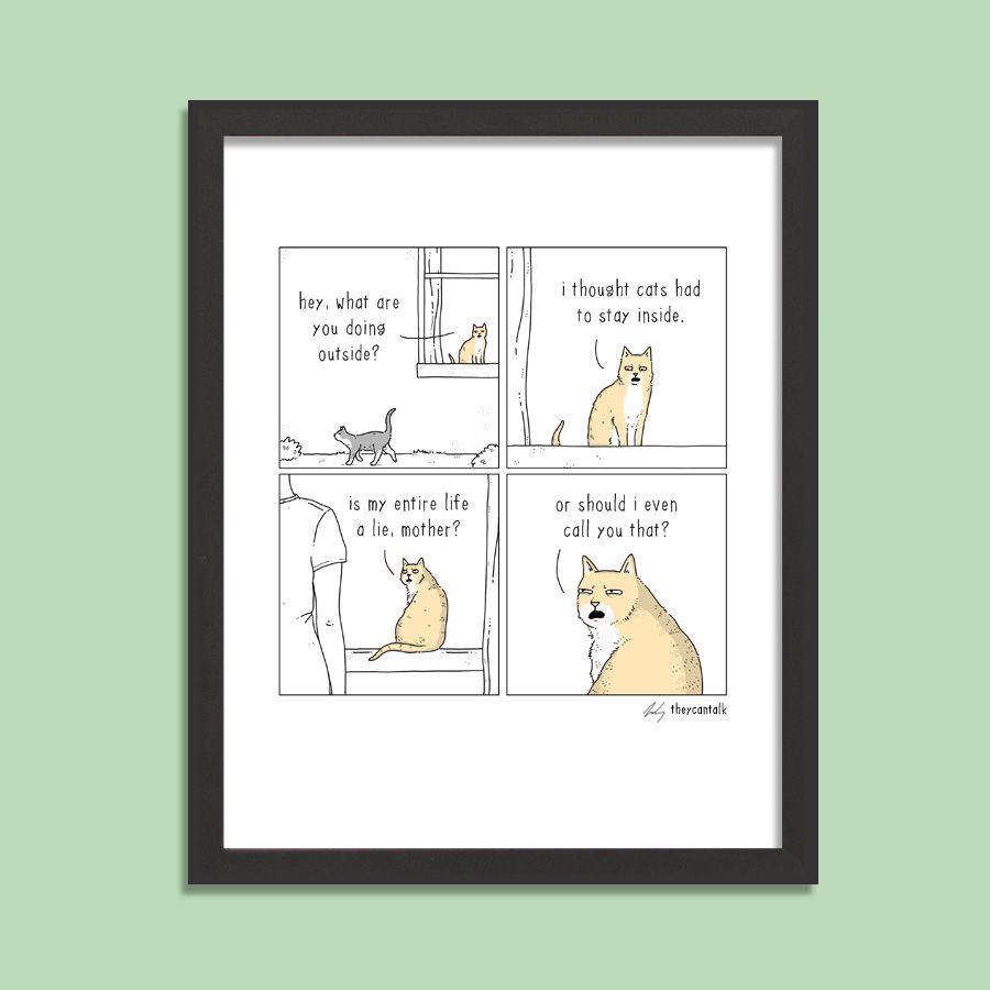 Cat Lies Signed Print
