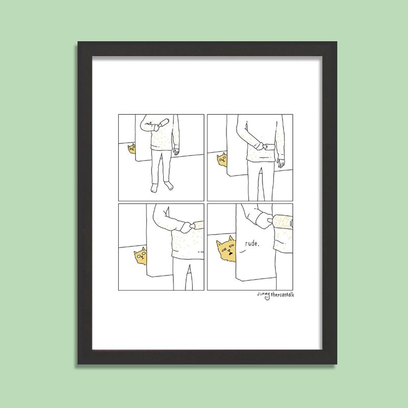 Cat Lint Roller Signed Print