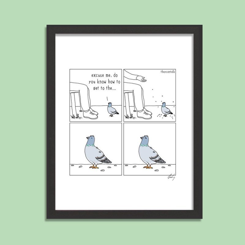 Pigeon Directions Signed Print