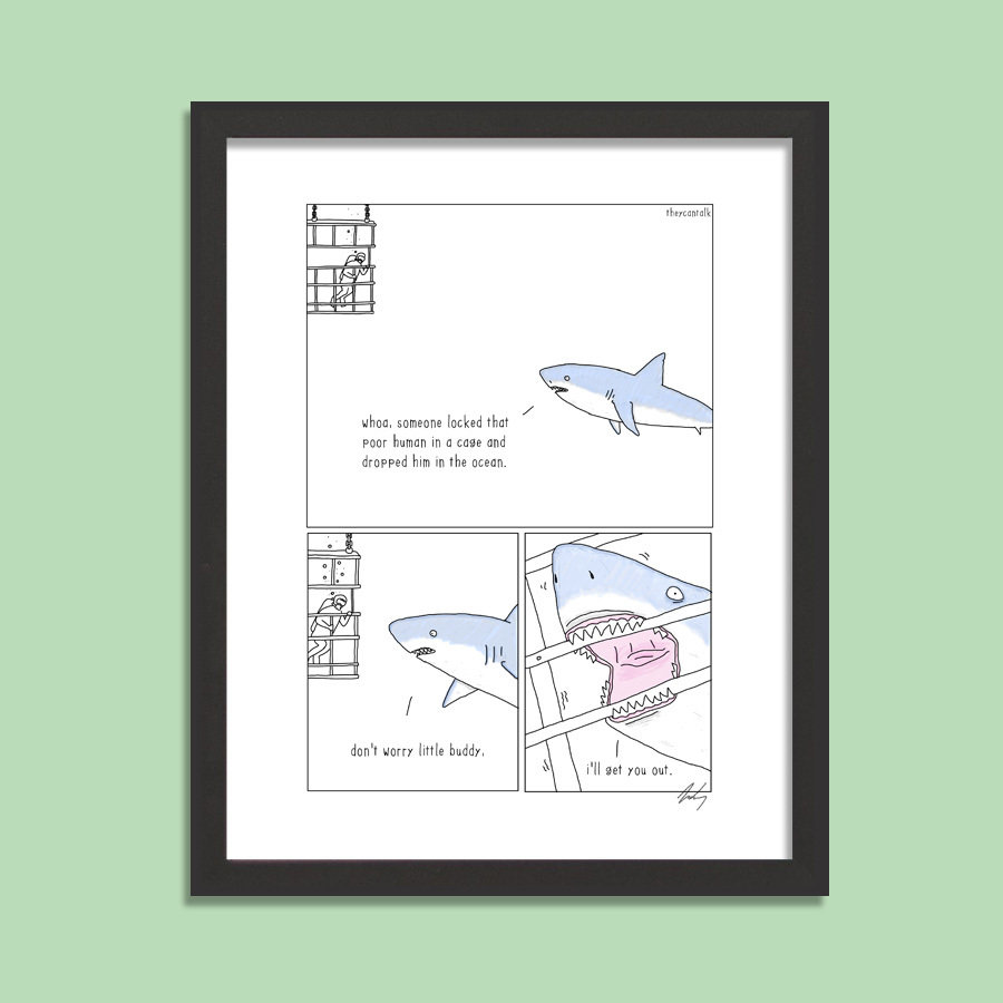 Shark Rescue Signed Print