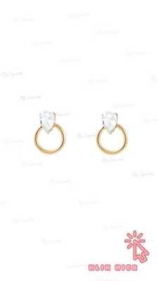 Go Dutch Big Stone earring - 14K + crystal