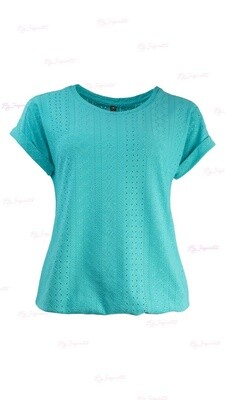 NED Top Brisia Ajour Knit Turquoise