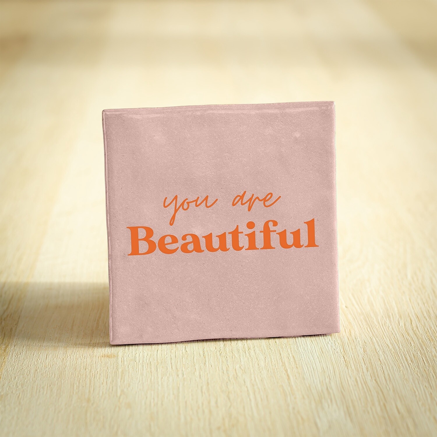 Tegeltje - You are beautiful | Roze | 10x10cm