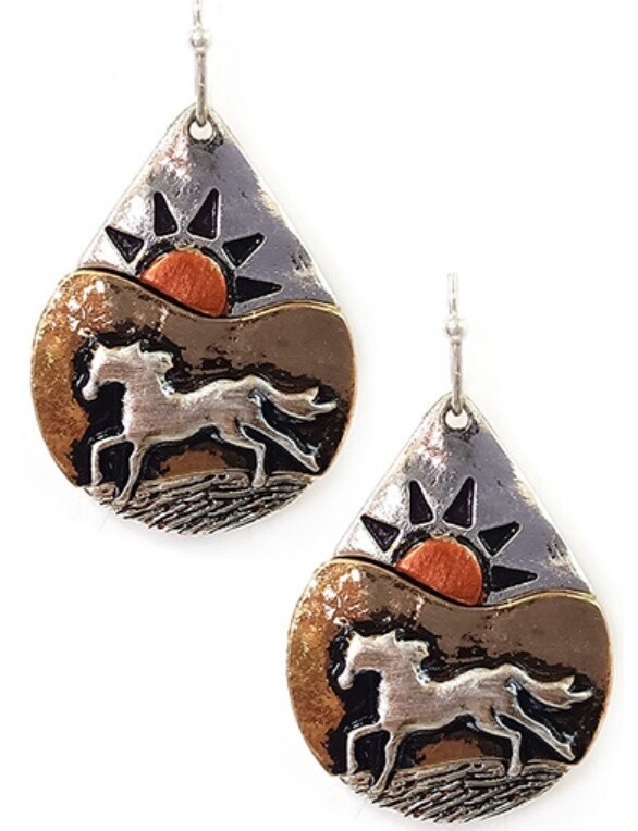 Sunrise Horse Earrings