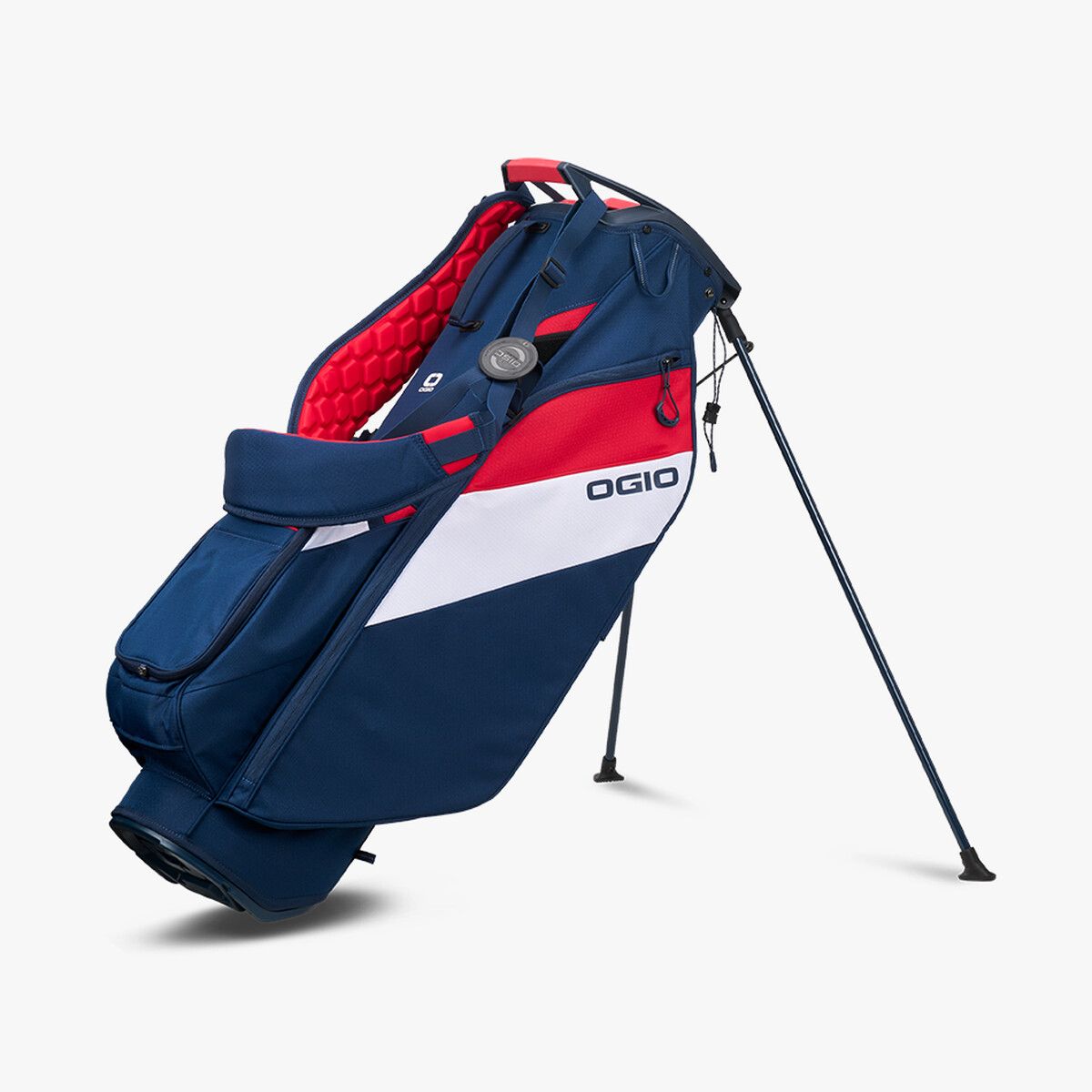 Ogio Fuse '25 Stand Bag, Color: Red/White/Blue