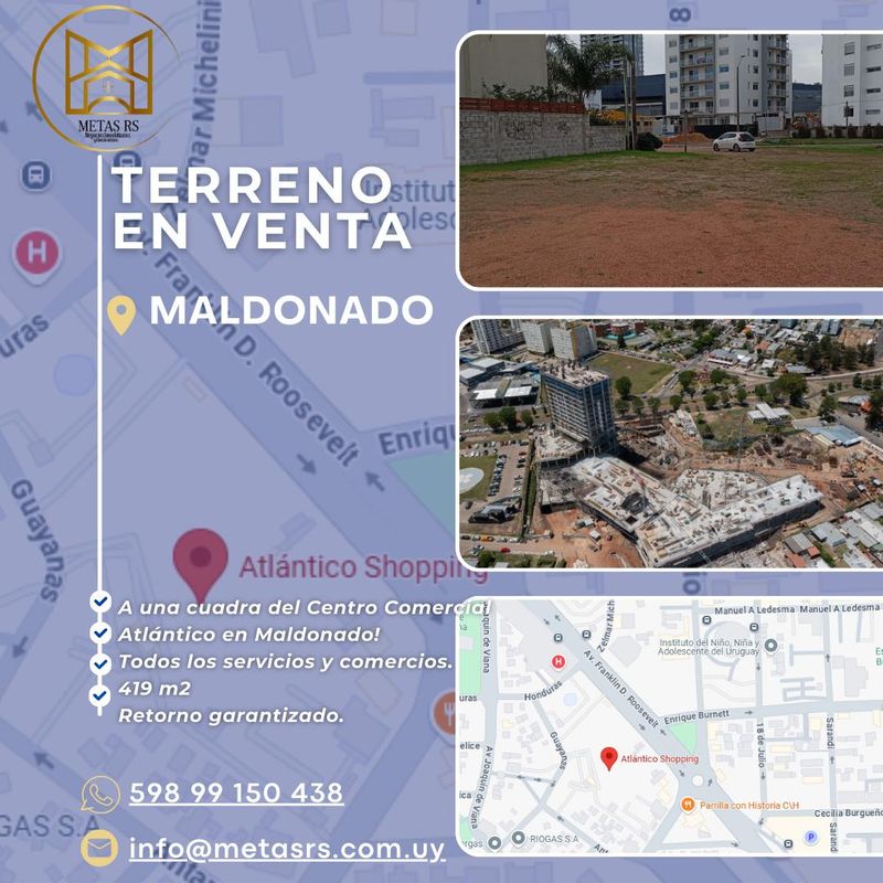 MALDONADO, TERRENO, FRENTE A SHOPPING