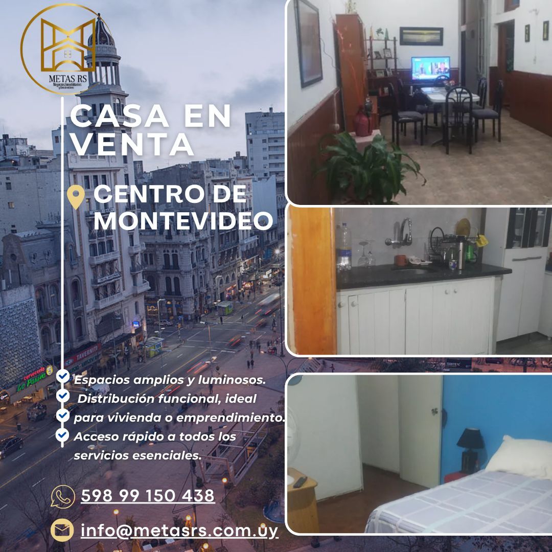 MONTEVIDEO, EXCELENTE CASA EN EL CENTRO