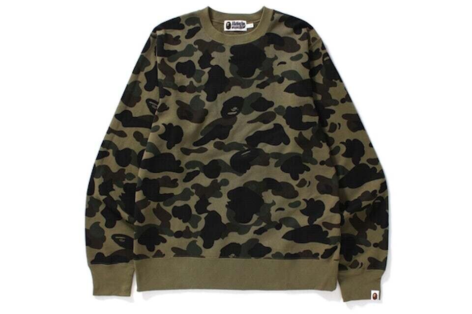 BAPE 1ST CAMO CREWNECK GREEN