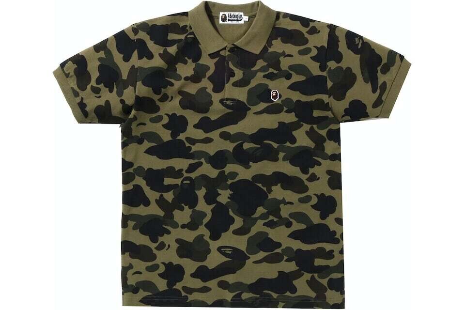 BAPE GREEN COLOR CAMO ONE POINT POLO