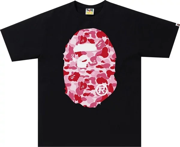 BAPE ABC CAMO BIG APE HEAD TEE BLACK/PINK
