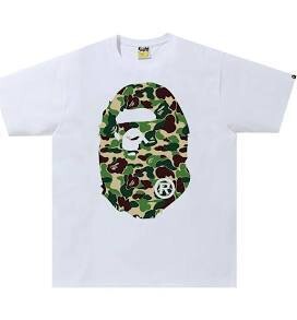 BAPE ABC CAMO BIG APE HEAD TEE WHITE/GREEN