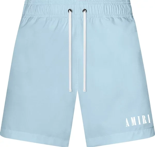 AMIRI CORE LOGO SWIM TRUNKS DUSTY BLUE
