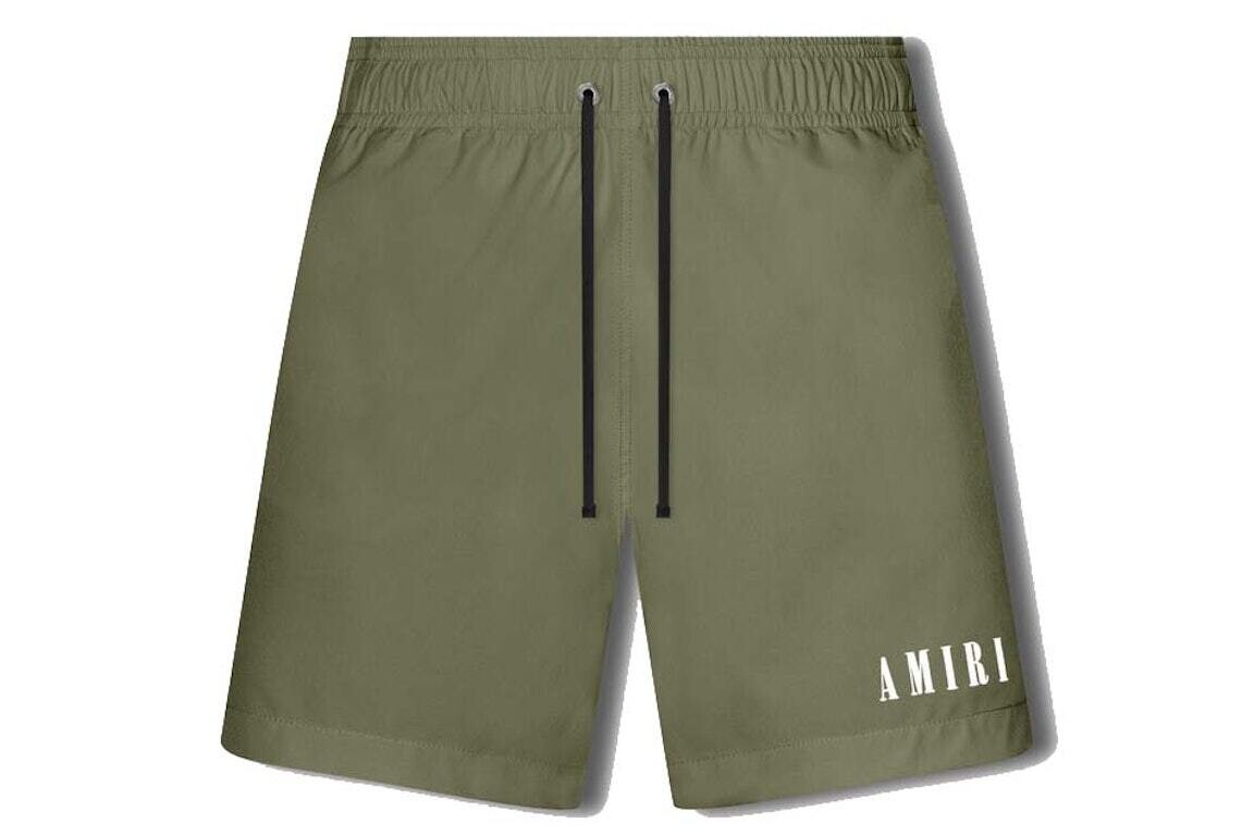 AMIRI CORE LOGO SWIM TRUNKS MILITARY GREEN