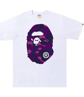 BAPE BIG APE HEAD TEE WHITE/PURPLE