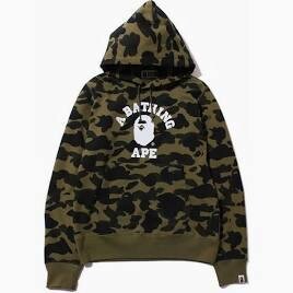 BAPE COLLEGE PULLOVER GREEN CAMO