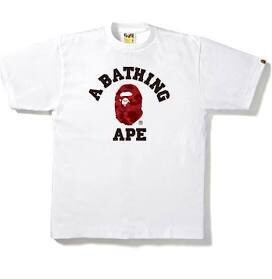 BAPE COLOR CAMO COLLEGE TEE WHITE/RED