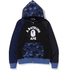 BAPE COLOR CAMO RELAXED FIT FULL ZIP SHARK BLUE