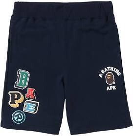 BAPE MULTI FONT SWEAT SHORT NAVY