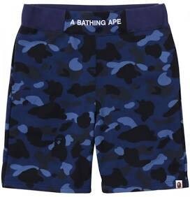 BAPE NAVY COLOR CAMO SWEAT SHORTS