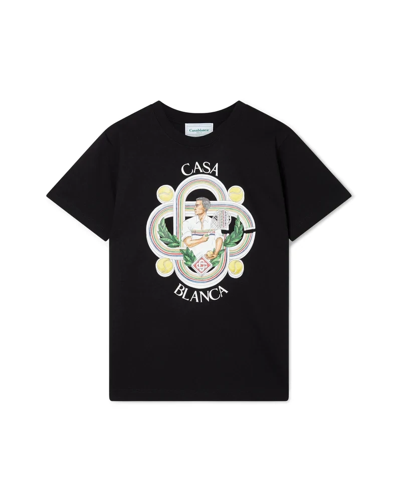 CASA BLANCA LA JOUER PRINTED TEE BLACK