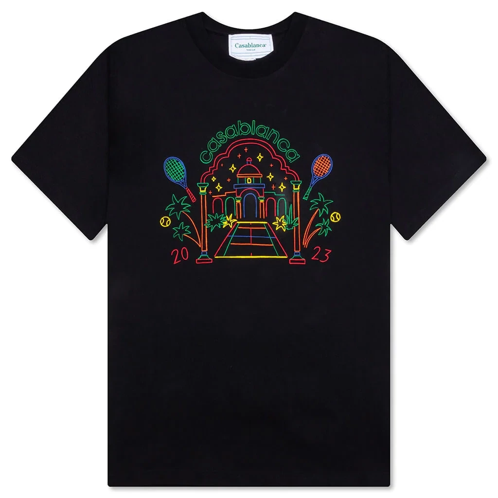 CASA BLANCA RAINBOW CRAYON TEMPLE TEE BLACK