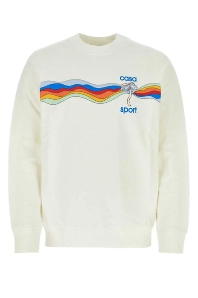 CASA BLANCA STRIPED CREWNECK SWEATSHIRT