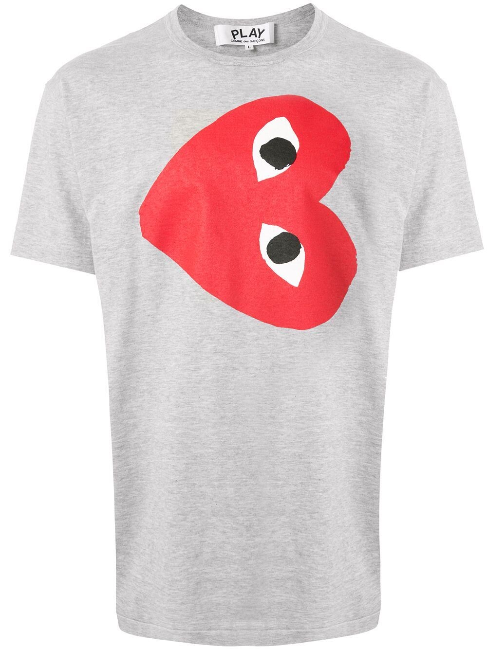 CDG RED HEART GREY TEE