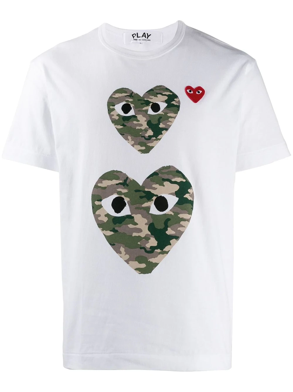 CDG DOUBLE CAMO HEART TEE
