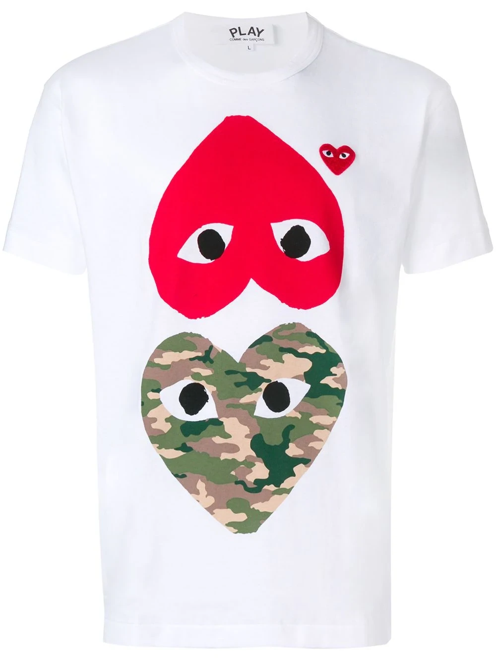 CDG TWO HEART CAMO SHIRT