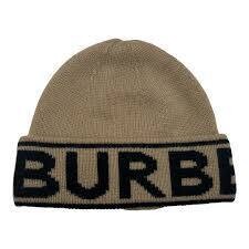 BURBERRY INTARSIA BROWN BEANIE O/S*