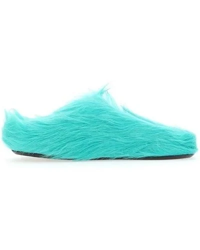 MARNI FUSSBETT SABOT SLIPPERS TEAL