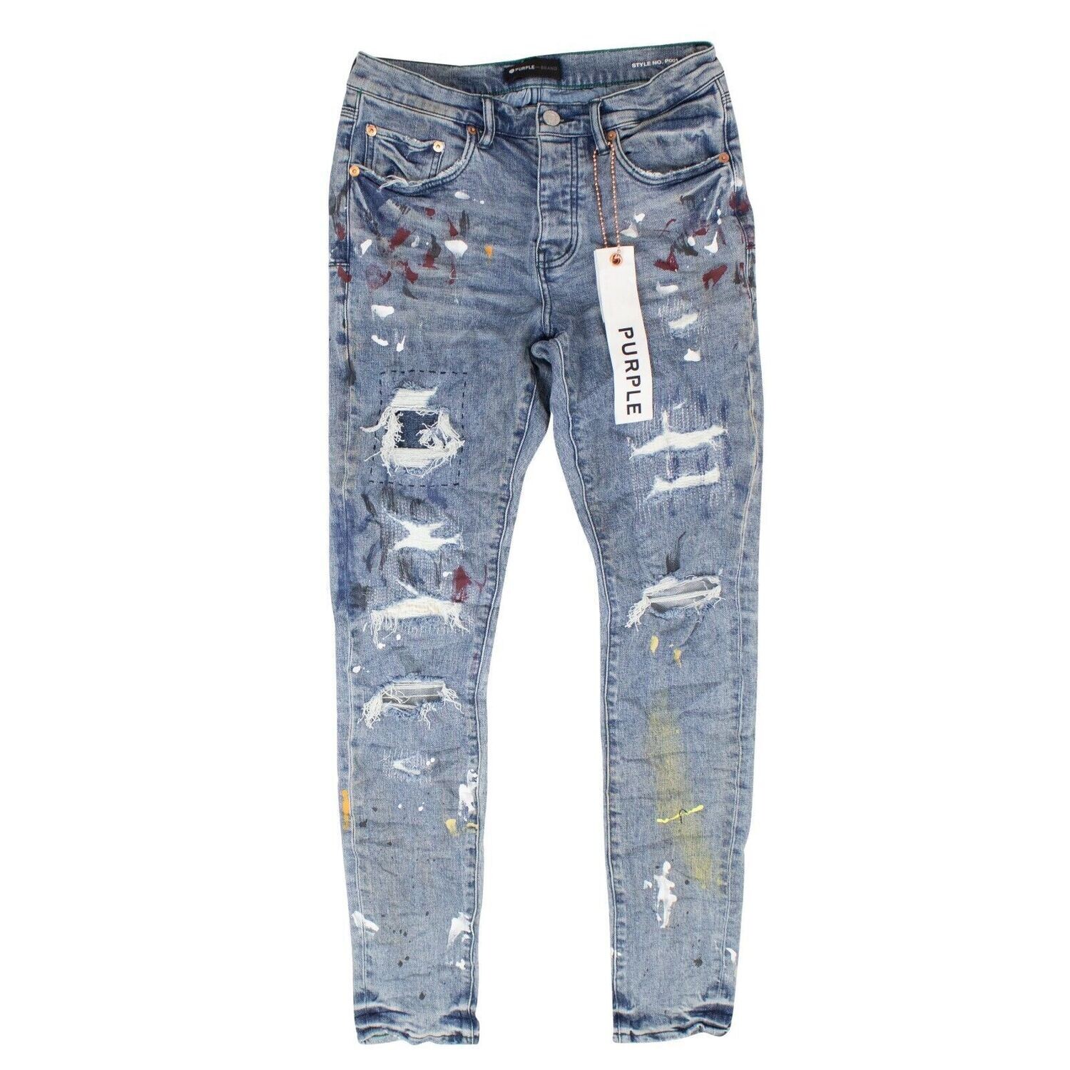 PURPLE BRAND INDIGO PAINT REPAIR JEAN