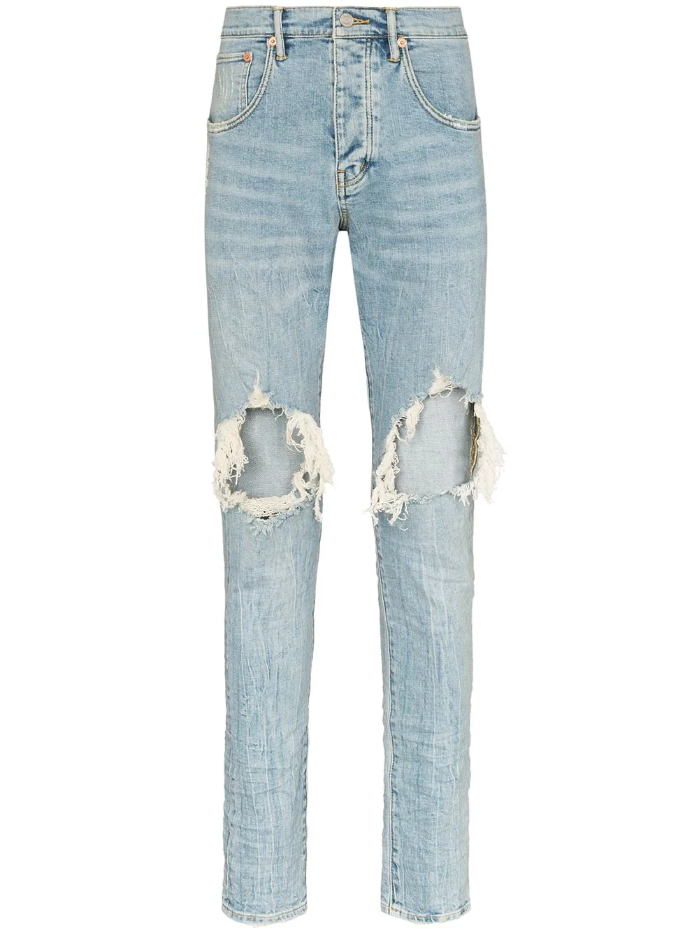 PURPLE BRAND SLIM FIT JEAN LIGHT INDIGO DISTRESS