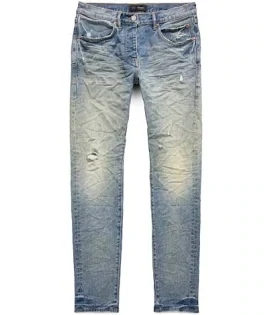 PURPLE BRAND WORN LIGHT INDIGO BLOWOUT JEANS