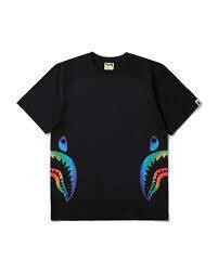 RAINBOW SIDE SHARK BLACK TEE