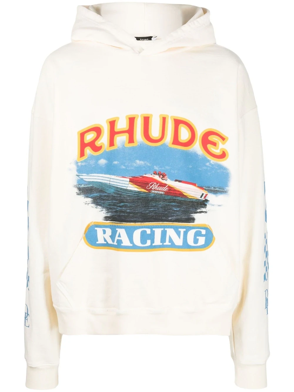 RHUDE RACING HOODIE OFF WHITE
