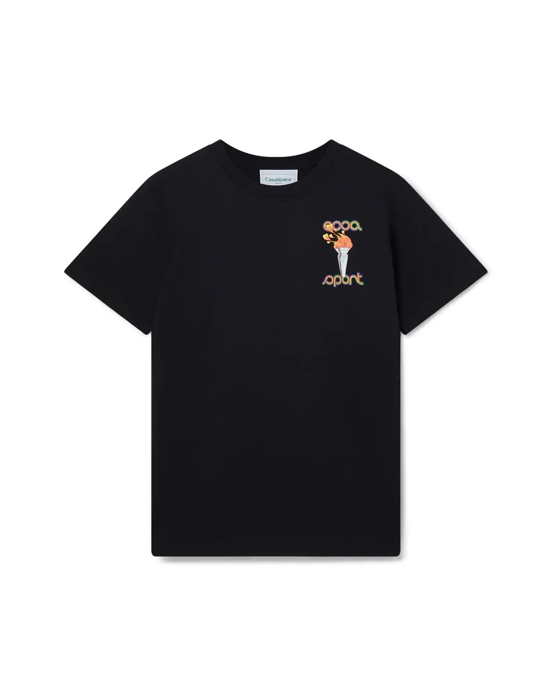 CASA BLANCA LA FLAMME DU SPORT TEE BLACK