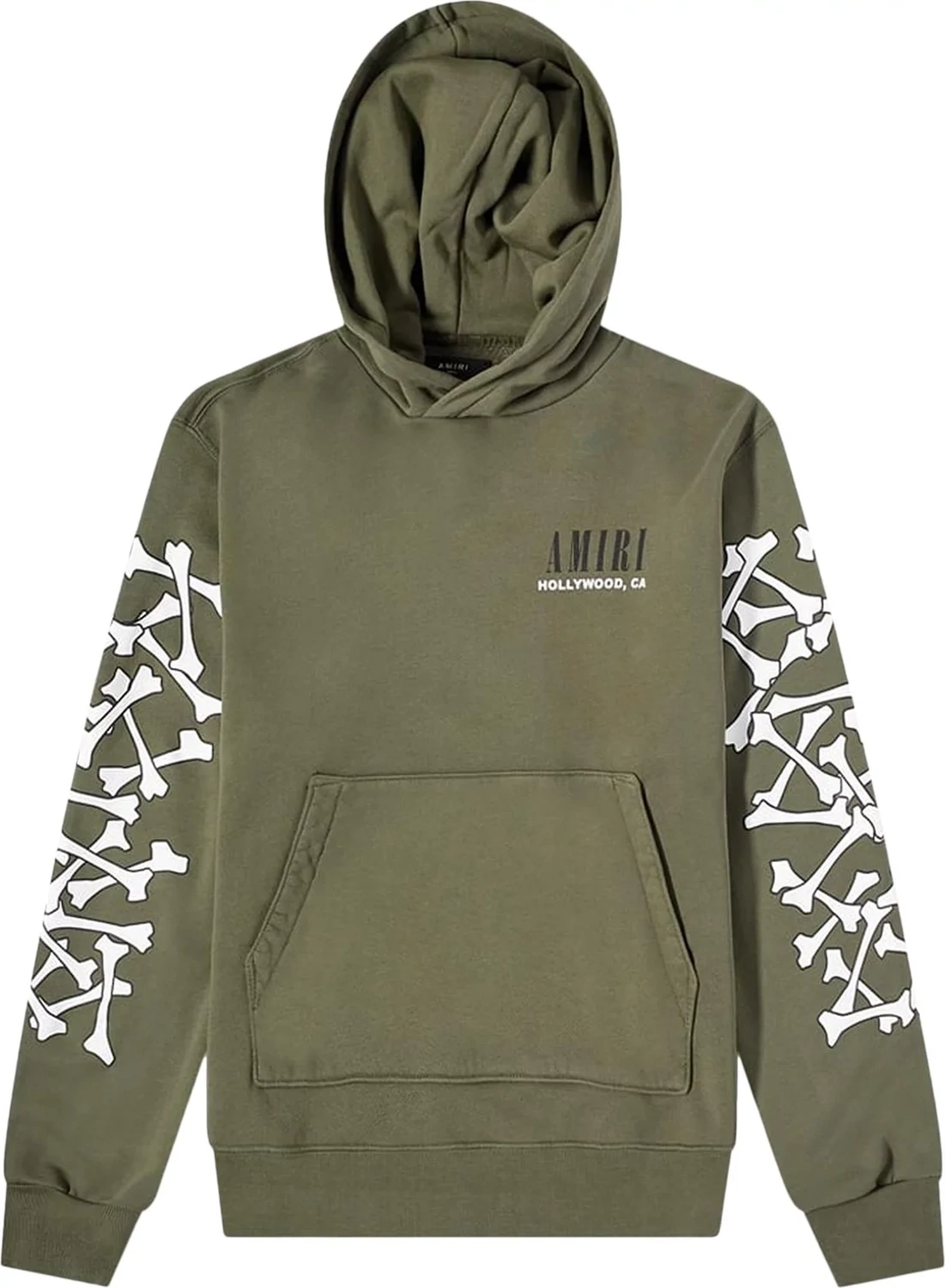 AMIRI BONES HOODIE OLIVE GREEN