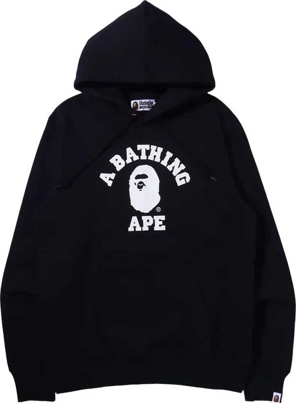 BAPE COLLEGE PULLOVER BLK/WHITE