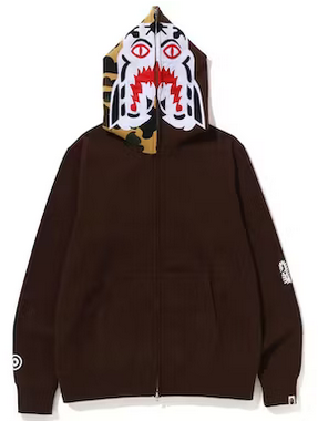 BAPE TIGER FULL ZIP BROWN