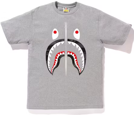 BAPE COLORS SHARK TEE GREY