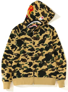 BAPE SHARK YELLOW CAMO PONR FULL ZIP